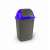 50 liter plastic trash can with blue lid