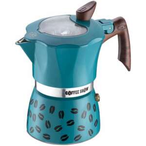Cafenieră cu piston GAT Coffee Show din aluminiu pentru 3 persoane, în turcoaz, cu design cu boabe de cafea - Aparat de cafea cu gura de scurgere