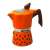 GAT Coffee Show 3-person aluminum stovetop espresso maker in orange with coffee bean design