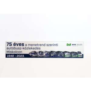 75 éves a menetrendszerinti autóbusz-közlekedés Miskolcon, emlékplakett, MVK Zrt. - Ajándék tábla