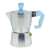 Ghidini 1360PC Italexpress Kotyogós Kávéfőző, 1-person stovetop espresso maker with blue handle, stainless steel