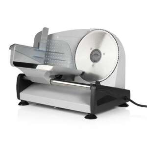 Tristar EM2099 Slicing Machine, 150W, stainless steel blade, angled view - Slicing Machine