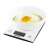 Scarlett SCKS57B10 digital kitchen scale with bowl, white, measuring ingredients