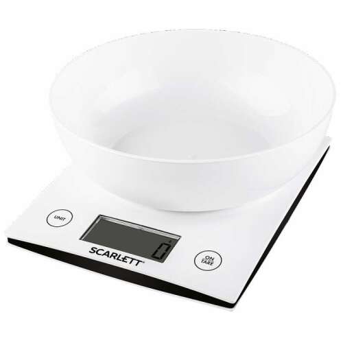Scarlett SCKS57B10 digital kitchen scale with bowl, white