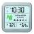 Technoline WL1020 digital air quality monitor, gray, showing air quality, temperature, humidity, and time