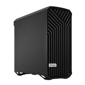 Fractal Design Torrent computer case, black solid, front view - Computer Case