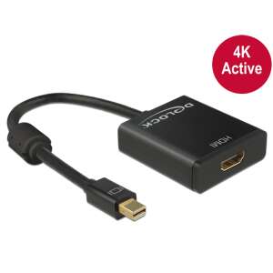 Delock Mini DisplayPort to HDMI Adapter 4K Active 20cm Black - DisplayPort Adapter