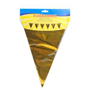 Goldene Party-Flaggenkette, 10 Meter lang, Marke Flagbanner - Partydeko