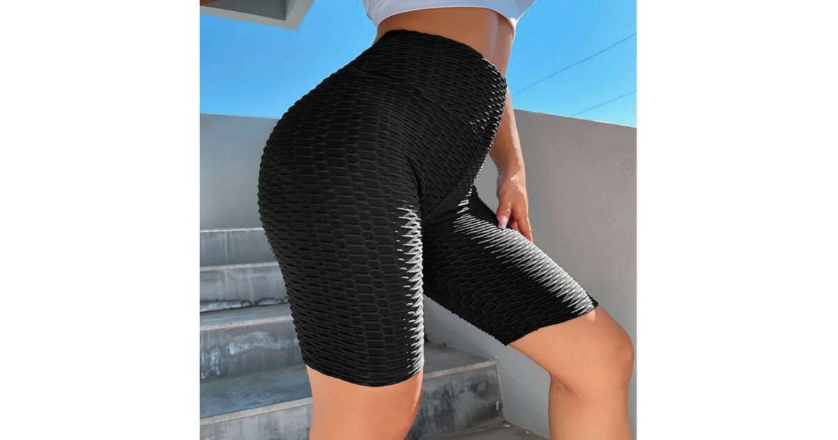 Női alakformáló rövid nadrág, Fekete Alakformáló Leggings (L_XL) 