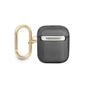 Черен прозрачен калъф Guess за Airpods със златист карабинер - Guess
