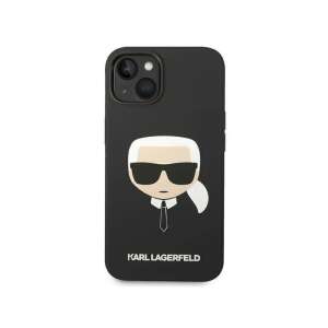 Schwarzes Karl Lagerfeld iPhone 14 Plus Silikon Case mit Karl's Head - Karl Lagerfeld Handyhüllen