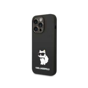 Black Karl Lagerfeld Silicone Choupette iPhone 14 Pro Max phone case with white cat design - Karl Lagerfeld Phone Case