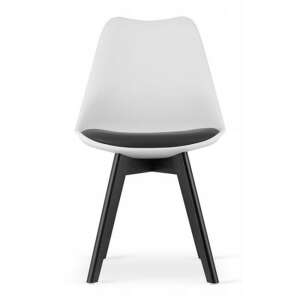 White and black Scandinavian style chair with black cushion, Mercaton Mark - Kitchen Furniture