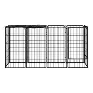 10-paneles fekete porszórt acél kutyakennel 50 x 100 cm 61860733 