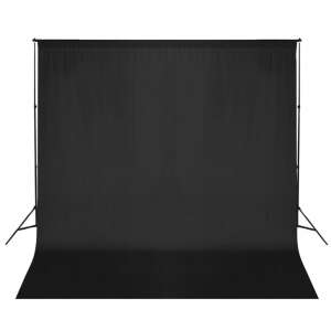 Fekete pamut háttér a fekete alumínium állványrendszeren - Stúdiófény és Reflektor