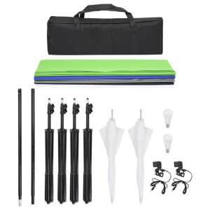 Stúdió világítási készlet háttérrel, ernyővel, állvánnyal és izzóval - Stúdiófény és Reflektor