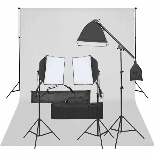 FotoPLUS - Fotóstúdió Szett - 3x100W LED - 5x3m Háttér