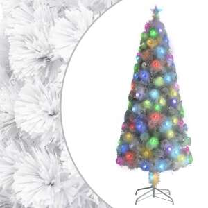 Fehér száloptikás műkarácsonyfa led fénnyel 240 cm 61879297 