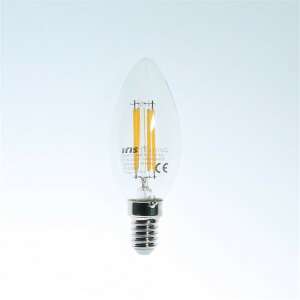 Iris Lighting LED Filament Candle Bulb E14 FLC35 4W/3000K/360lm, teplá biela, tvar sviečky, so zásuvkou E14 - Iris