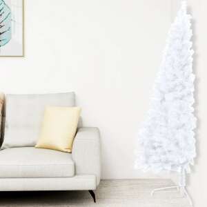 Fehér fél műkarácsonyfa led-ekkel és gömbszettel 240 cm 61886316 