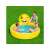 Familie genießt den Bestway aufblasbaren Kinderpool mit Emoji-Design, gelb, 165x144x69 cm