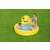 Familie genießt den Bestway aufblasbaren Kinderpool mit Emoji-Design, gelb, 165x144x69 cm