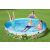 Family enjoying Bestway Dinosaurs rigid-wall pool, dinosaur print