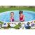 Children playing in Bestway Dinosaurs rigid-wall pool, dinosaur DJ print
