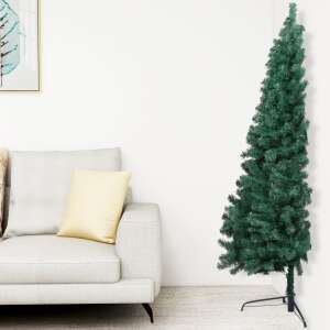Zöld fél műkarácsonyfa led fényekkel és gömbszettel 240 cm 61890865 
