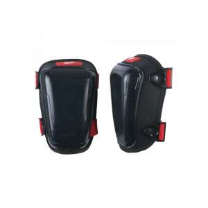 Milwaukee Hard Cap Gel Knieschoner, Paar schwarze Knieschoner mit roten Riemen, bequem und strapazierfähig, für Bau und Heimwerker - Schutzausrüstung