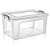 Dünya 27 literes átlátszó műanyag tároló doboz fedéllel és fogantyúkkal