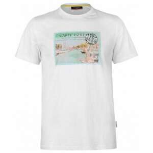 Pierre Cardin férfi fehér póló, kikötői képeslap mintával - Pierre Cardin