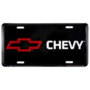 Chevy "red logo" dombornyomott fémtábla/rendszámtábla 30,1 x 15,1 cm 61898210 