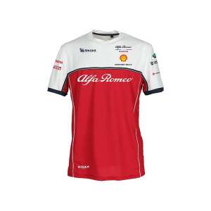 Alfa Romeo Racing 2019 Team férfi póló, piros-fehér, rövid ujjú, hivatalos Formula 1 termék - Férfi póló
