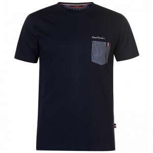 Pierre Cardin férfi indigókék csíkos zsebes póló - Pierre Cardin