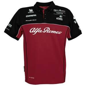 Alfa Romeo Racing Team 2020 férfi pólóing, piros-fekete, rövid ujjú, galléros - Férfi póló
