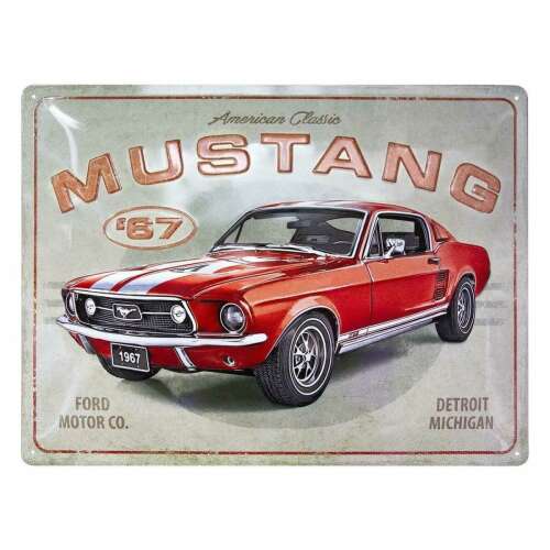 Ford Mustang '67 fémtábla, American Classic, 30 x 40 cm, Nostalgic Art