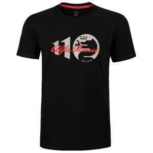 Fekete Alfa Romeo 110. évfordulós férfi póló piros logóval - Férfi póló