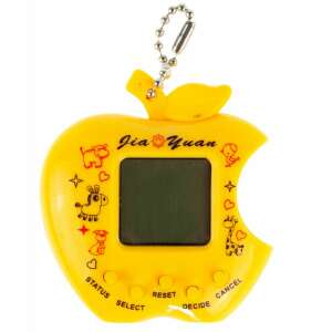 Tamagotchi interaktív elektronikus játék, 49 játék, alma alakú, 6 év+, sárga