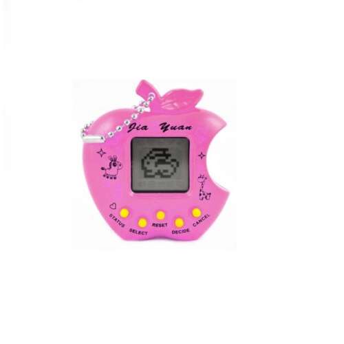 Pink apple shaped Tamagotchi interactive electronic game with 49 games