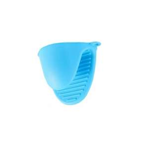 Blue silicone oven mitt, heat resistant, kitchen cooking, baking, pot holder - Oven Mitt