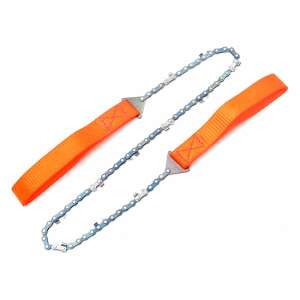 Portable chain saw with orange handles, 65cm long, perfect for camping and hiking - Hand Saw