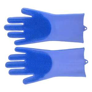 Silicone Dishwashing Glove with Scrubbing Bristles, Blue