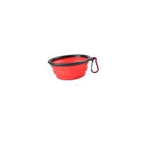 Red collapsible silicone dog and cat bowl, 400-800 ml capacity, perfect for travel - Pet Feeding and Water Bowl