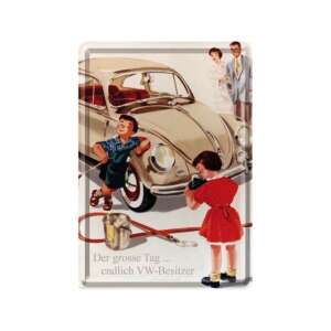 Volkswagen Bogár fém képeslap borítékkal "Der grosse Tag" - Nostalgic Art - Nostalgic-Art