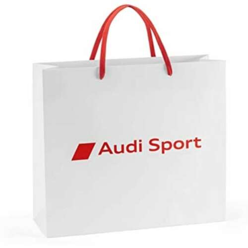Fehér Audi Sport papír ajándék táska piros fogantyúkkal - Audi