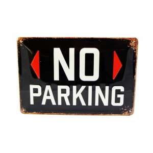No Parking fém tábla, 20 x 30 cm, fekete-fehér, retro stílus, Nostalgic Art - Nostalgic-Art