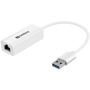 Sandberg USB 3.0 Gigabit Network Converter, white, RJ45 to USB adapter - USB Adapter