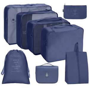 Set 8 huse organizare bagaj, Quasar & Co.®, organizatoare valiza/troler, bleumarin 61926004 Genți de voiaj