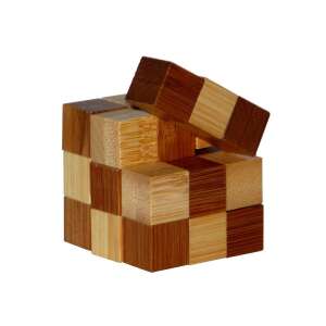 3D Schlangenwürfel Puzzle aus Bambus - Logikspiele